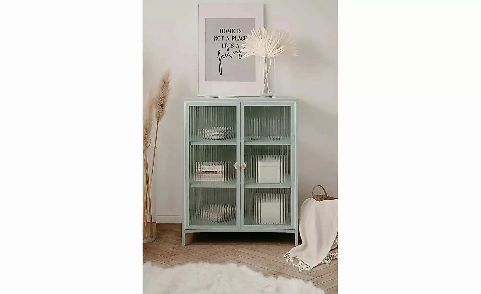 Vitrine  Milea ¦ grün ¦ Maße (cm): B: 80 H: 101,5 T: 40.0 Schränke > Vitrin günstig online kaufen