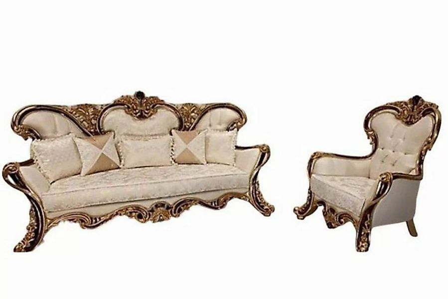 JVmoebel Sofa Klassische Chesterfield Sofagarnitur 3+1 Sitzer Barock Stil N günstig online kaufen