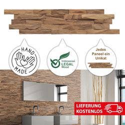 INDO 3D Wandpaneel Echtholz Beachwood, BxL: günstig online kaufen