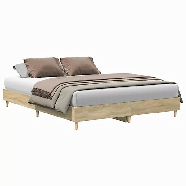 vidaXL Bettgestell Bettgestell ohne Matratze Sonoma-Eiche 150x200 cm Holzwe günstig online kaufen