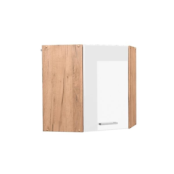 Vicco Eckhängeschrank R-Line Küchen-Eckschrank Weiß Hochglanz/Goldkraft Eic günstig online kaufen