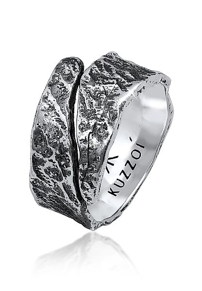 Kuzzoi Silberring Bandring Struktur Used Look günstig online kaufen
