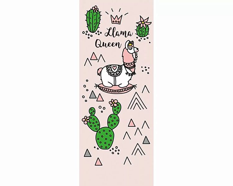 Dekopanel "Cactus Llama" 1,00x2,50 m / Strukturvlies Klassik günstig online kaufen