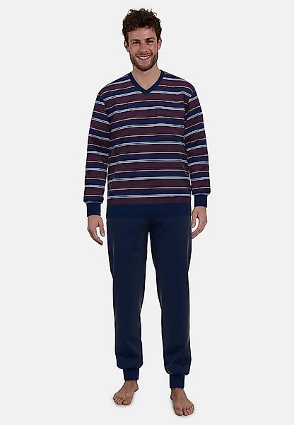 GÖTZBURG Pyjama Zartbitter (2 tlg) V-Ausschnitt, Langarm, lange Hose, Baumw günstig online kaufen
