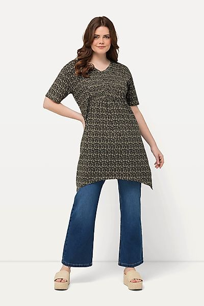 Ulla Popken Longshirt Longshirt A-Linie V-Ausschnitt günstig online kaufen