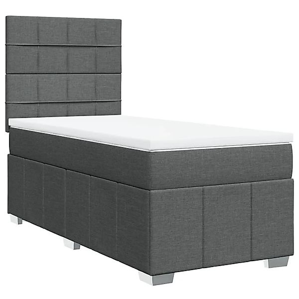 vidaXL Boxspringbett mit Matratze Dunkelgrau 80x200 cm Stoff 3291496 günstig online kaufen