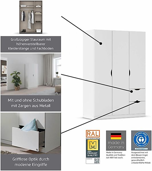rauch Kleiderschrank "Freising" Türen mit Griffmulden günstig online kaufen