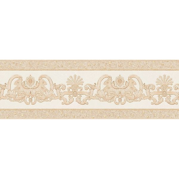 Bricoflor Barock Tapetenbordüre aus Papier und Vinyl Ornament Bordüre in Cr günstig online kaufen