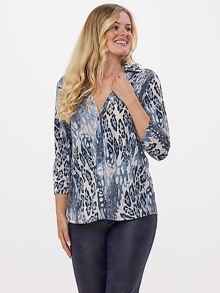 MONACO blue Blusenshirt Druckbluse Figurumspielend im günstig online kaufen