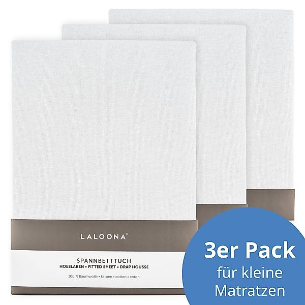 LaLoona Spannbettlaken Weiß, Baumwolle, Gummizug: rundum, günstig online kaufen