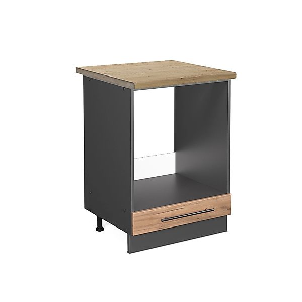 Vicco Herdumbauschrank Fame-Line Goldkraft Eiche/Anthrazit 60 cm AP Eiche günstig online kaufen