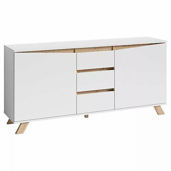 Sideboard VALENTIN weiß Eiche Nachbildung B/H/T: ca. 160x80x38 cm günstig online kaufen