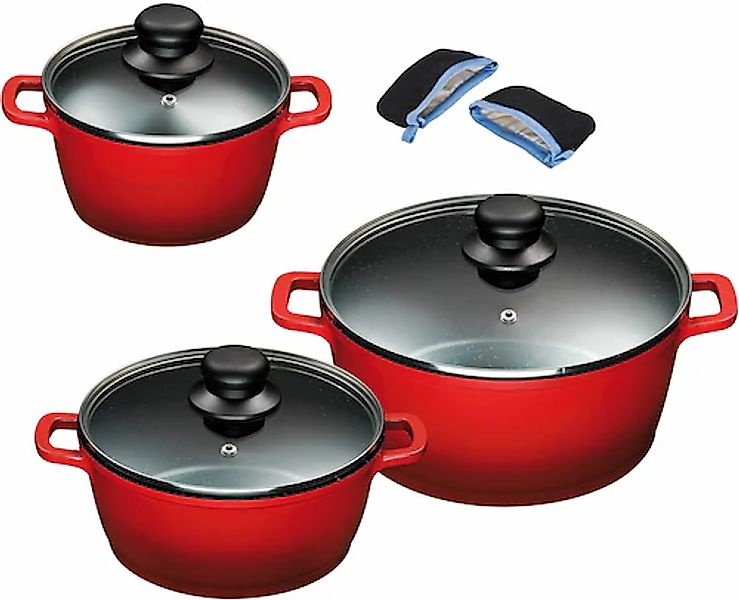 KING Topf-Set Aluminiumguss Set, je 1x Kochtopf mit Deckel Ø 16/20/24 cm, 6 günstig online kaufen
