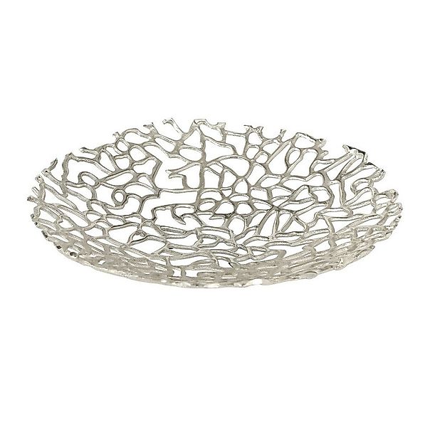 BOLTZE GRUPPE GmbH Dekoschale Dekoschale Fidan Ø32 cm H6 cm Aluminium Silbe günstig online kaufen