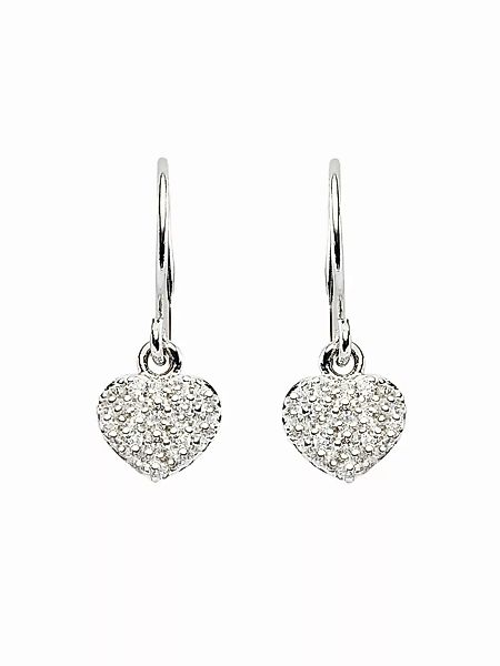 Adelia´s Paar Ohrhänger "925 Silber Ohrringe Ohrhänger Herz mit Zirkonia", günstig online kaufen