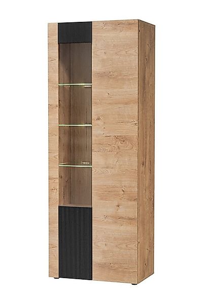 ASM-Moebel Wohnwand Wohnwand ARON mit Rillenfront LED und Push - Click Syst günstig online kaufen