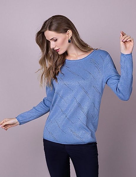Passioni Strickpullover mit zartem Glitzermuster günstig online kaufen