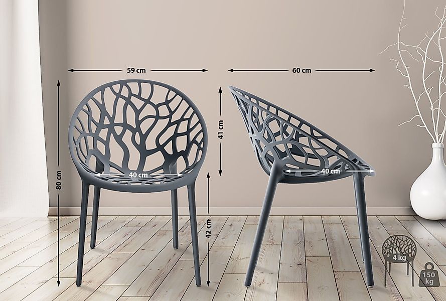 CLP Gartenstuhl Hope (4er Set), Kunststoff, günstig online kaufen