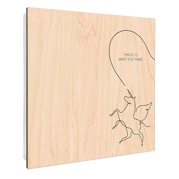 Banjado Schlüsselkasten mit Holzfront 30x30cm Weiß Scharnier Links 50 Haken günstig online kaufen