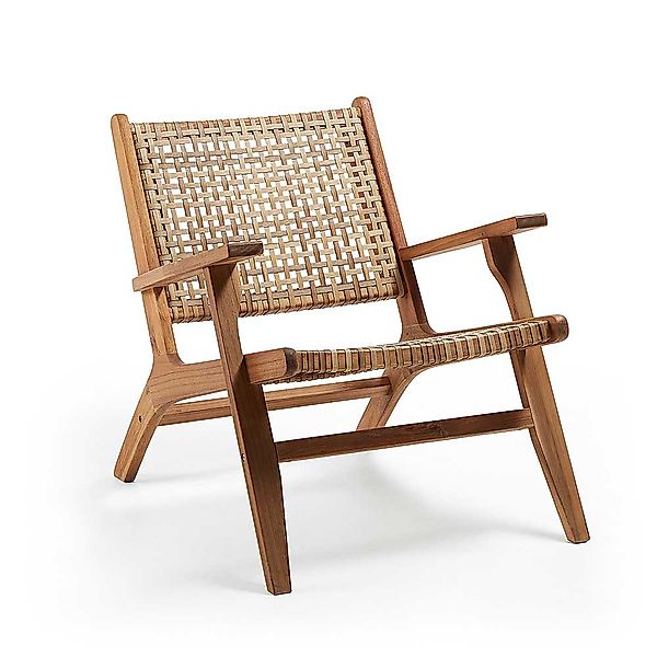 Loungesessel aus Rattan und Akazie Massivholz Skandi Design günstig online kaufen