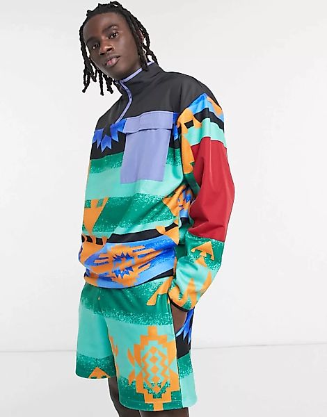 ASOS DESIGN – Oversize-Trainingsjacke aus Polarfleece mit Nylondetails und günstig online kaufen
