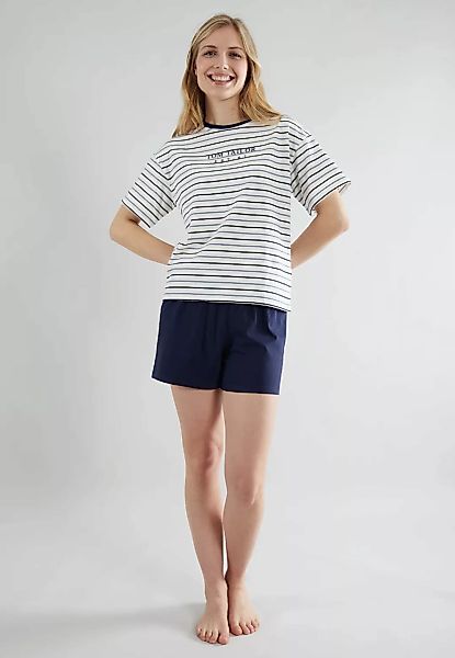 TOM TAILOR Shorty "Zaria", (2 tlg.), Streifendesign, Kurzarm, Rundhalsaussc günstig online kaufen