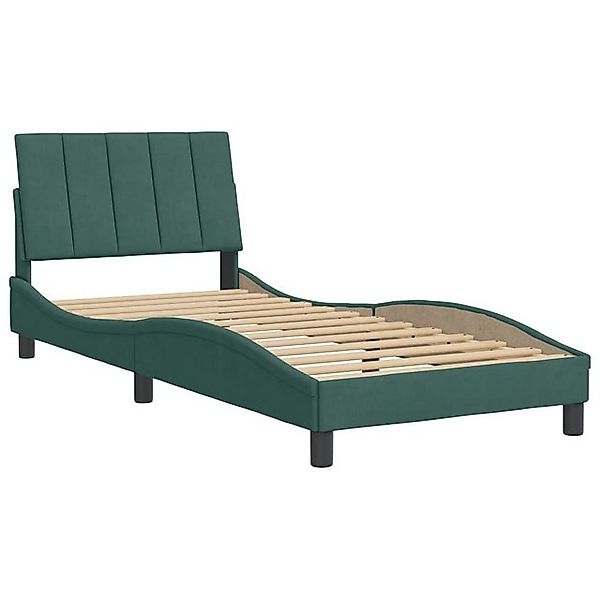 furnicato Bettgestell ohne Matratze "Hanko" Dunkelgrün 80x200 cm Samt (1-tl günstig online kaufen