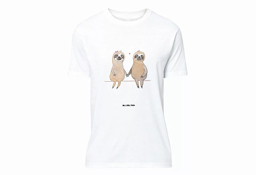 Mr. & Mrs. Panda T-Shirt Faultier Pärchen - Weiß - Geschenk, Shirt, Party, günstig online kaufen