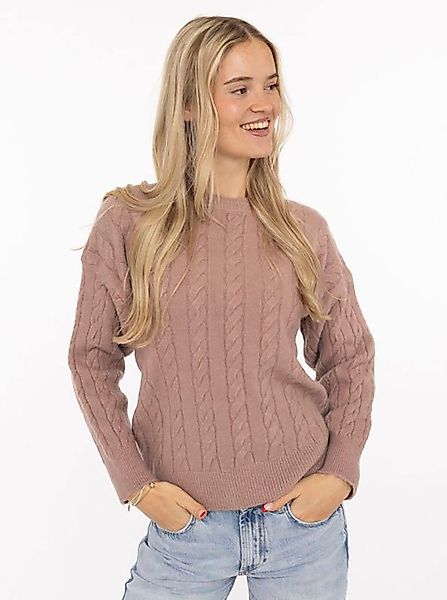 Zwillingsherz Strickpullover "Zopfstrick" Rundhalsausschnitt, Zopfstrick, L günstig online kaufen