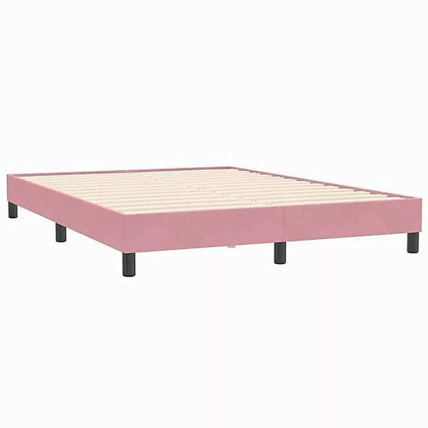 vidaXL Bett Boxspringbett ohne Matratze Rosa 140x210 cm Samt günstig online kaufen