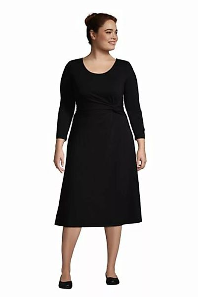 Jerseykleid mit Knoten und 3/4-Ärmeln in großen Größen, Damen, Größe: 56-58 günstig online kaufen
