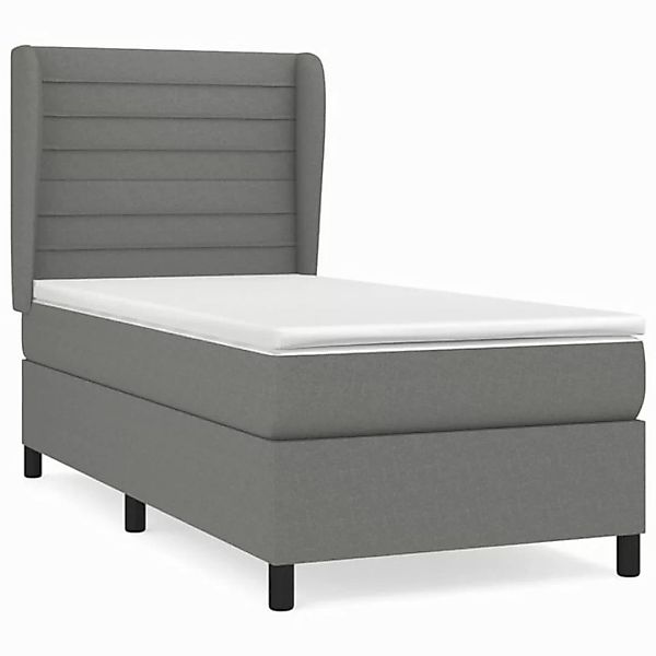 vidaXL Boxspringbett Boxspringbett mit Matratze Dunkelgrau 80x200 cm Stoff günstig online kaufen