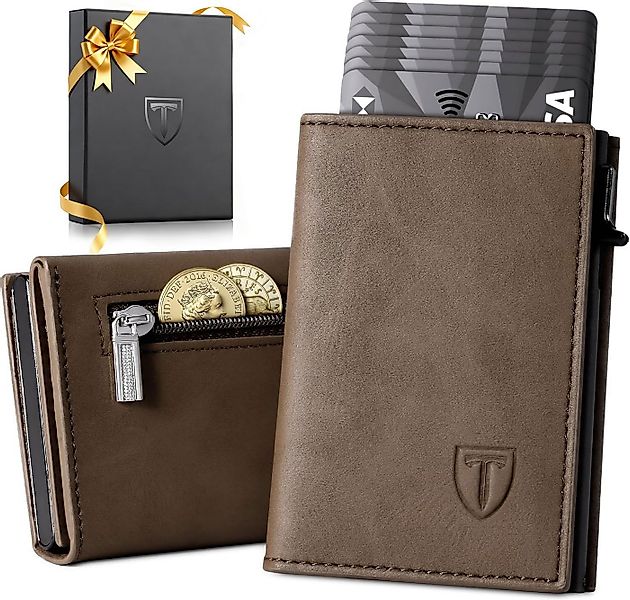 TEEHON Geldbörse Geldbeutel Herren, Slim Wallet RFID Schutz Leder Magnetisc günstig online kaufen