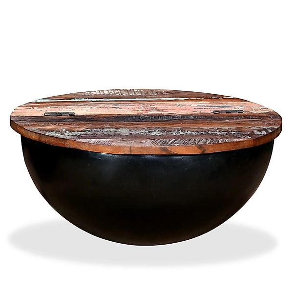 vidaXL Couchtisch Altholz Massiv Schwarz Schüsselform 245259 günstig online kaufen