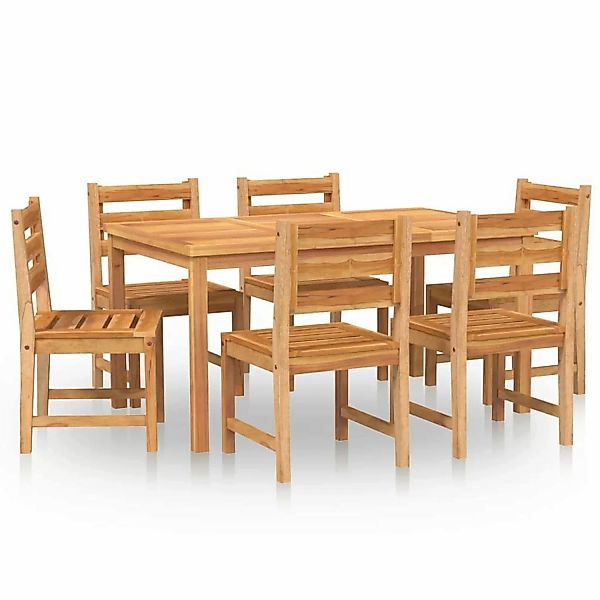 Vidaxl 7-tlg. Garten-essgruppe Massivholz Teak günstig online kaufen