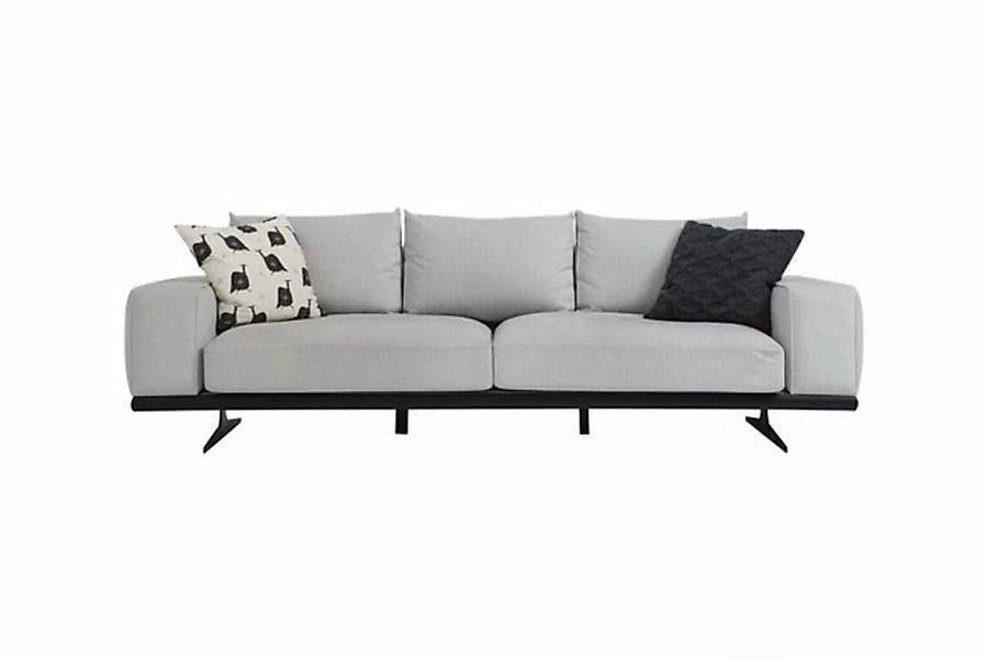 JVmoebel 2-Sitzer Zweisitzer Sofa 2 Sitzer Stoff Grau Modern Design Wohnzim günstig online kaufen
