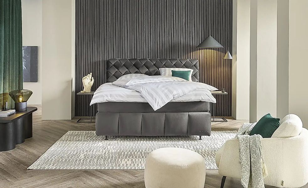 Jette Home Boxspringbett  Braid ¦ grau ¦ Maße (cm): B: 182 H: 123 Betten > günstig online kaufen