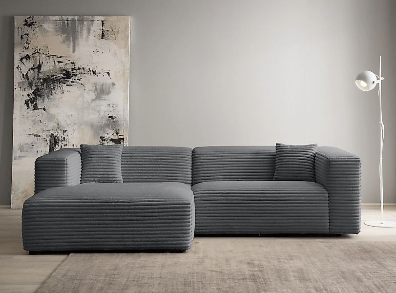 Home affaire Ecksofa "BAKELS, L-Form in Cord oder Boucle-Stoff, moderne Cou günstig online kaufen