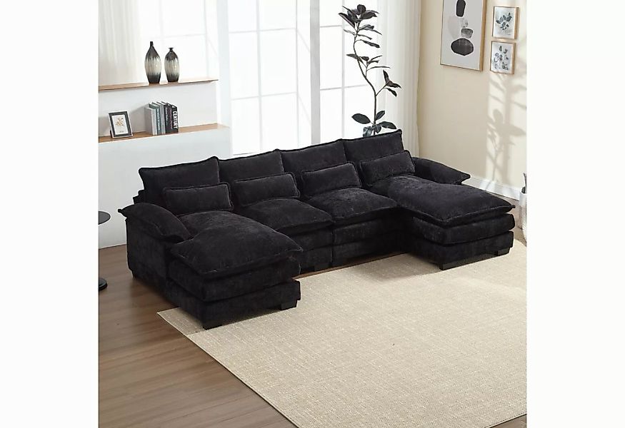 HAUSS SPOLE Ecksofa 4-Sitzer-Schlafsofa Big Sofa Sitzgruppe mit 4 Lendenkis günstig online kaufen