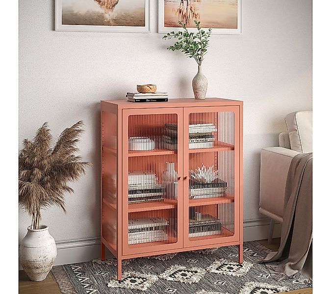skølm Highboard Norns Vitrinenschrank mit Glastüren (terrakotta, bis 80 kg günstig online kaufen