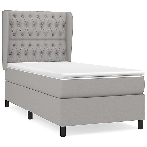 vidaXL Boxspringbett mit Matratze Hellgrau 90x190 cm Stoff1377583 günstig online kaufen