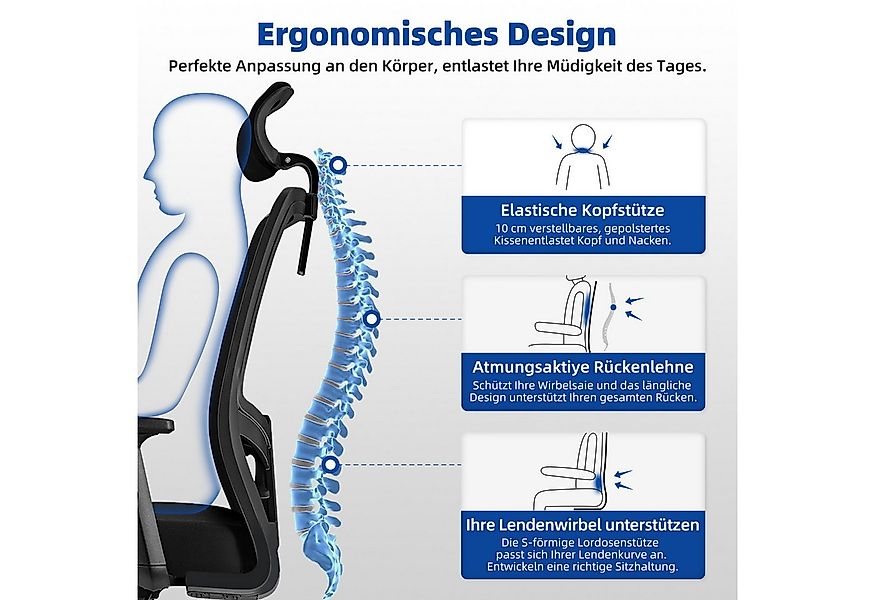 Hiazurm Bürostuhl Bürostuhl, Chefsessel, Ergonomischer Schreibtischstuhl, C günstig online kaufen