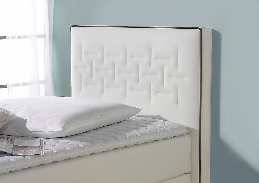 INOSIGN Boxspringbett "Coos" mit besonderer Steppung im Kopfteil, 3 Matratz günstig online kaufen