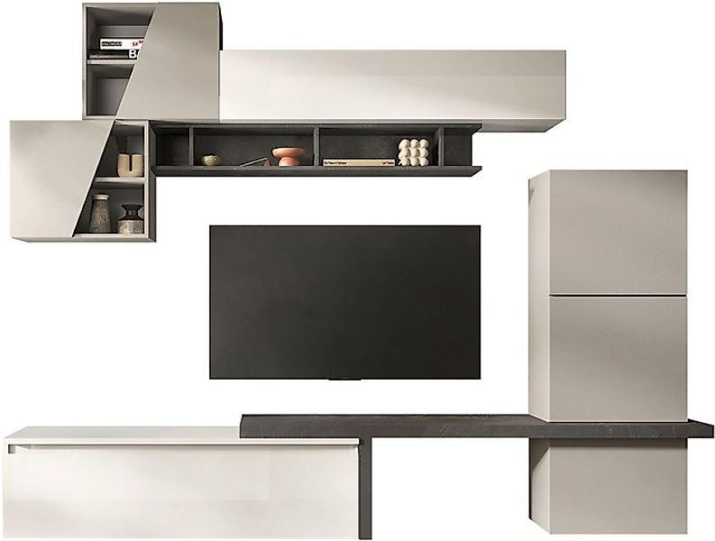 INOSIGN Wohnwand »INFINITY, 9tlg. Breite 280 cm, moderne Mediawand (Lowboar günstig online kaufen