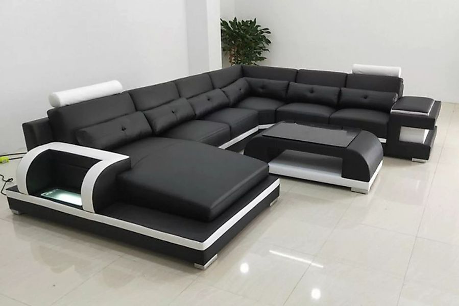 JVmoebel Ecksofa, Ecksofa Couch Sofa LED Wohnlandschaft Polster Garnitur günstig online kaufen