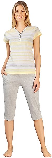 Hajo Schlafanzug Damen Pyjama Caprihose (2 günstig online kaufen
