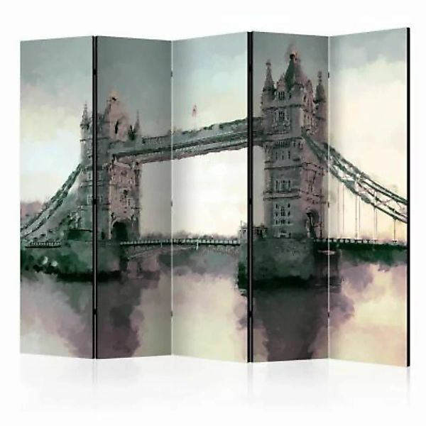 artgeist Paravent Victorian Tower Bridge II [Room Dividers] grau/braun Gr. günstig online kaufen