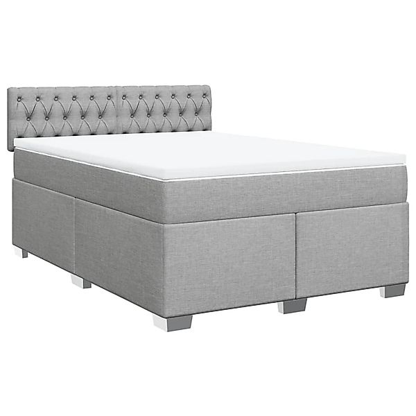 vidaXL Boxspringbett mit Matratze Hellgrau 140x190 cm Stoff 3285890 günstig online kaufen