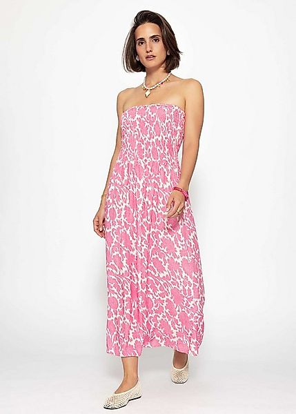 SASSYCLASSY Minikleid Gesmoktes Bandeau-Kleid mit Print Damen trägerloses M günstig online kaufen