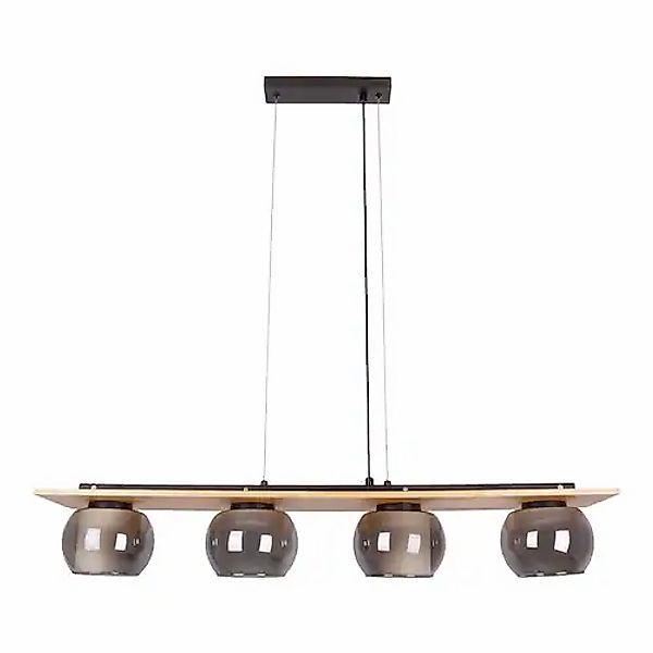 näve Pendelleuchte »Texas« E27 1 Stk. Glasschirme smokey, naturfarbenes Hol günstig online kaufen